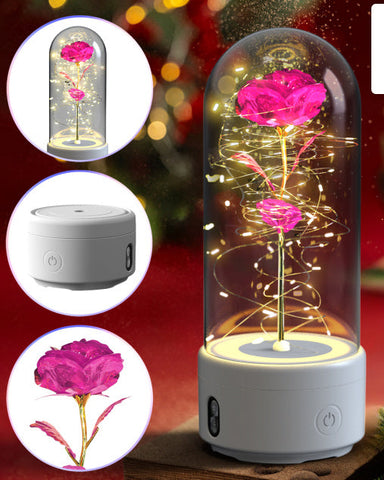 Creative 2 In 1 Rose Flowers LED Light And Bluetooth-compatible