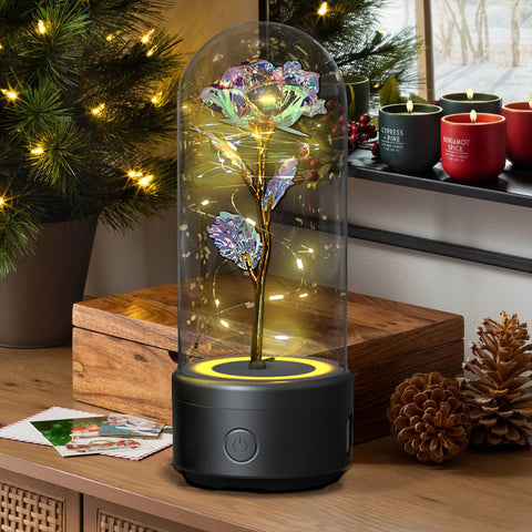 Creative 2 In 1 Rose Flowers LED Light And Bluetooth-compatible