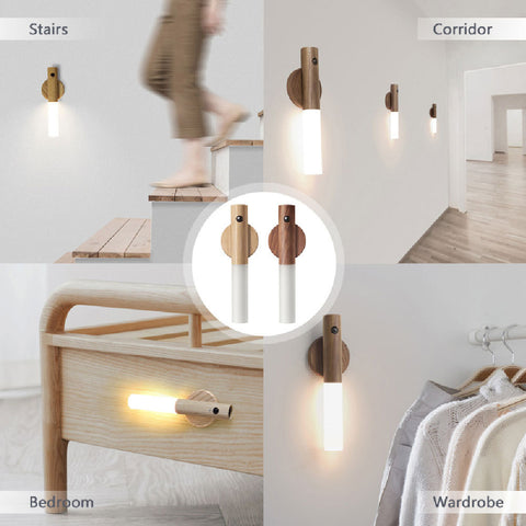 Magnetic Wood Wireless Night Light Corridors Porch Light