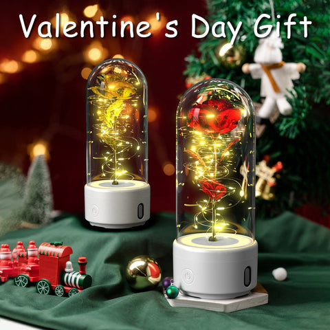 Creative 2 In 1 Rose Flowers LED Light And Bluetooth-compatible