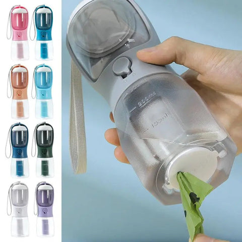 Pet Water Drinking Cup & Food Garbage Bag 3-in-1