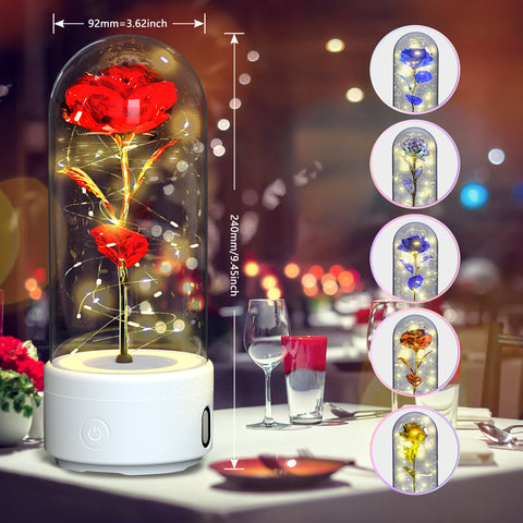 Creative 2 In 1 Rose Flowers LED Light And Bluetooth-compatible