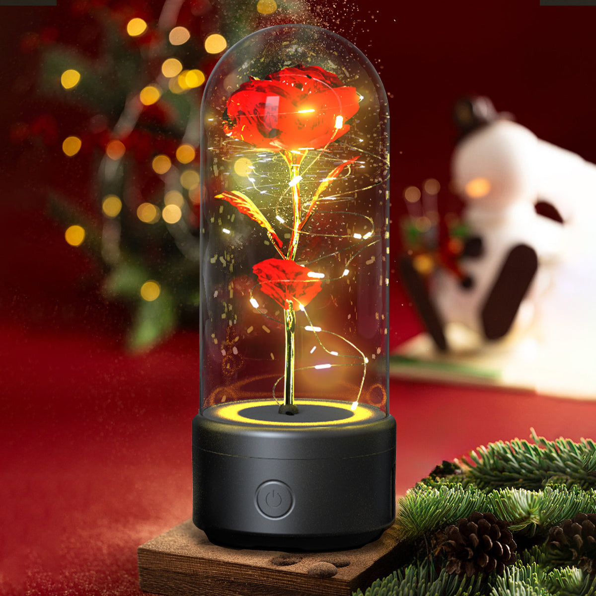 Creative 2 In 1 Rose Flowers LED Light And Bluetooth-compatible