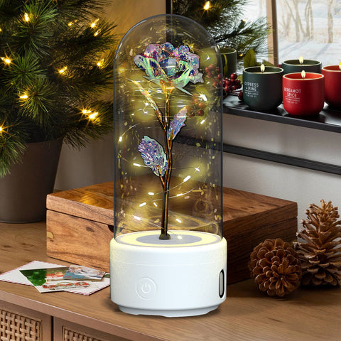 Creative 2 In 1 Rose Flowers LED Light And Bluetooth-compatible
