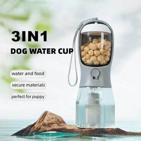 Pet Water Drinking Cup & Food Garbage Bag 3-in-1