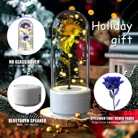 Creative 2 In 1 Rose Flowers LED Light And Bluetooth-compatible