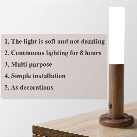 Magnetic Wood Wireless Night Light Corridors Porch Light